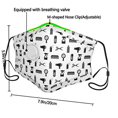 Cubierta de protección Reutilizable para peluquería y peluquería con filtros de válvula de respiración y 2 filtros para Hombres/Mujeres