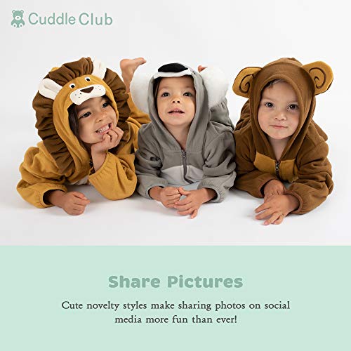 Cuddle Club Mono Polar Bebé para Recién Nacidos a Niños 4 Años - Pijamas Infantiles Chaqueta de Invierno Abrigo Polar Niño Mono de Niños - AstronautOrange12-18m