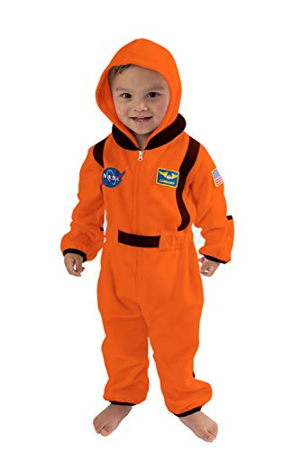 Cuddle Club Mono Polar Bebé para Recién Nacidos a Niños 4 Años - Pijamas Infantiles Chaqueta de Invierno Abrigo Polar Niño Mono de Niños - AstronautOrange12-18m