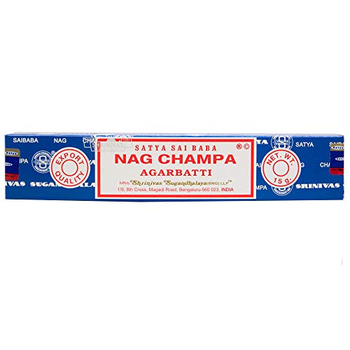 Cultival Exchange Satya Sai Baba Classic Nag Champa Agarbatti, Caja de incienso 12 cajas de 15 gramos