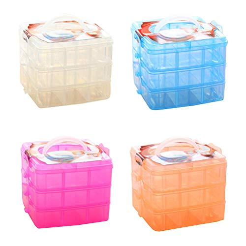 Cxjff 4pcs Exquisita joyería Transparente Caja de Almacenamiento Creativa Transparente píldora Caso Mini Caja de Almacenamiento