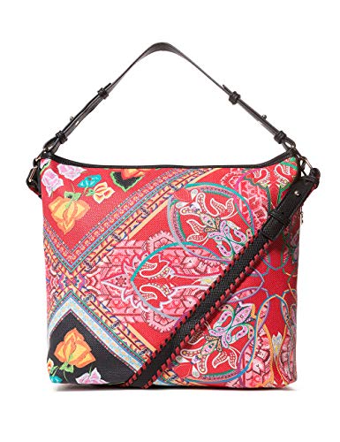 Desigual - Bag Folklore Cards Olesa Women, Shoppers y bolsos de hombro Mujer, Negro, 14x32.5x31 cm (B x H T)