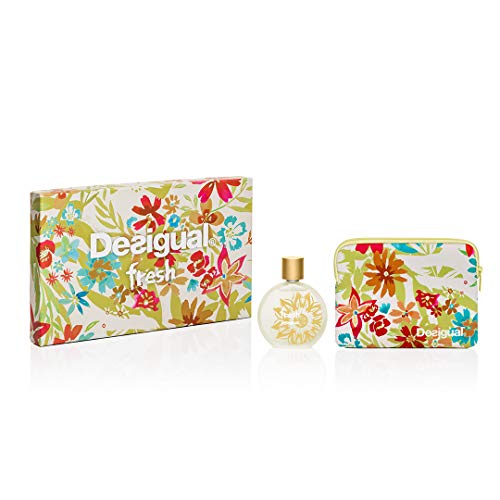 DESIGUAL Fresh Eau DE Toilette 100ML VAPORIZADOR + Neceser 1U. Unisex Adulto, Negro, Único