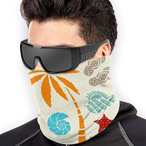 Desing shop Sun Palm Tree Surfboards Beauty Fleece Neck Warmer Men - Windproof Neck Gaiter Face Cover For Cold Weather - Face Scarf For Winter Outdoor Activities