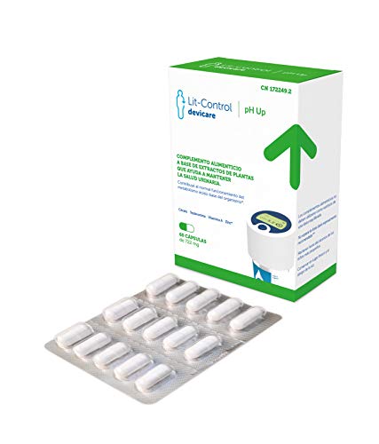 Devicare - Lit-Control pH Up - Complemento Alimenticio – Prevención Cálculos Renales – Aumenta el pH urinario - Patentado - 60 cápsulas