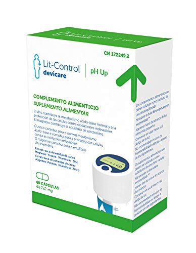 Devicare - Lit-Control pH Up - Complemento Alimenticio – Prevención Cálculos Renales – Aumenta el pH urinario - Patentado - 60 cápsulas