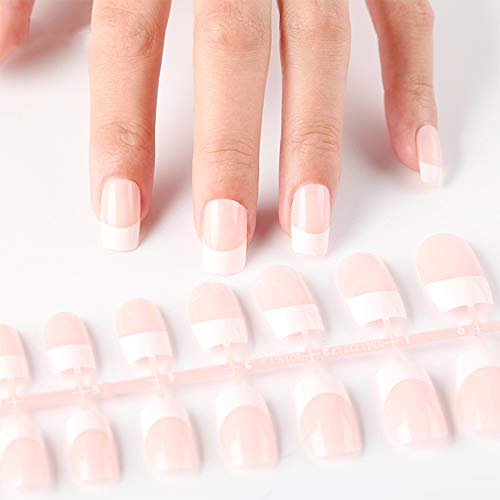 Diferentes Tamaños Puntas De Uñas Artificiales Uñas Postizas Desnudas Naturales Presione La Pegatina De Manicura DIY Juego De Uñas Francesas Artificiales Uñas Falsas De Diferentes Tamaños（2 Pcs）