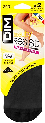 Dim Beauty Resist mini medias transparentes x2, trasparente, Negro (Negro 127), One Size (Tamaño del fabricante:35/41) (Pack de 2) para Mujer