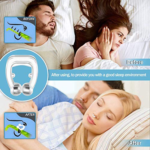 Dispositivos Anti Ronquidos，3 PCS Dispositivos Antirronquidos Magnético Clip anti ronquidos soluciones，Dilatador nasal con imanes para una cómoda congestión para dormir (transparente) (white)