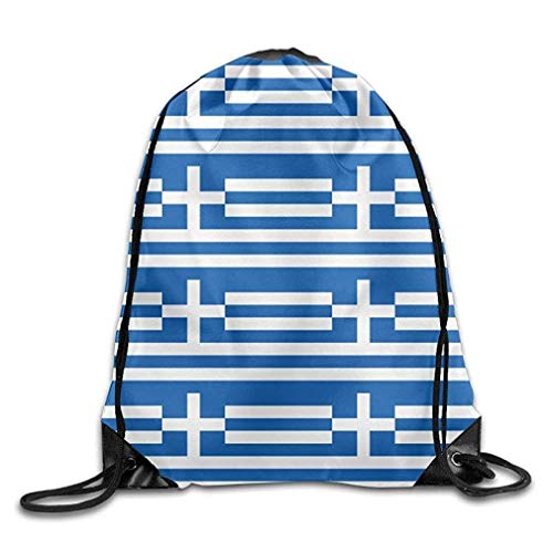 DJNGN Mochila con cordón para Gimnasio, Grecia, Bandera Griega, Mochila con cordón, Mochila de Viaje Escolar con Boca de viga, Bolsos de Hombro para Hombres/Mujeres, Moda