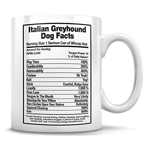 DKISEE - Tazas de cerámica, diseño de perro de galgo italiano, para mamá, papá, mascotas, tamaño de porción 1, lata seria de Whoop culo, regalos, tazas de café, té de 11 onzas