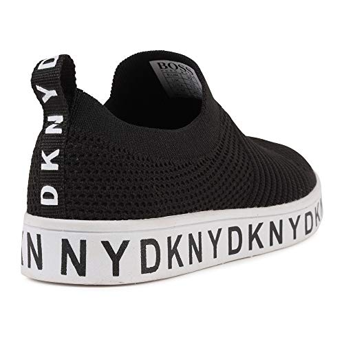 DKNY D39024 - Zapatillas de Deporte para niña, Color Negro, Color Negro, Talla 35 EU