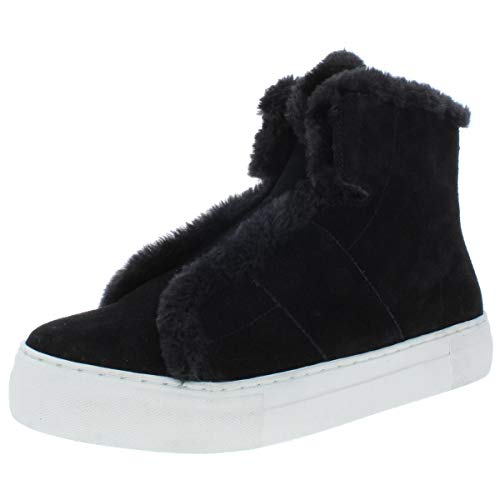 DKNY Mujeres Mason-High Top SNE Piel Deportivos de Moda, Black, Talla 8