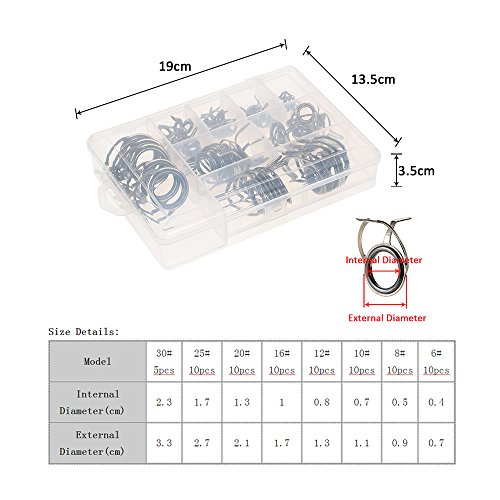 Docooler 75pcs Juego de mar caña de Pescar Guía Punta Kit De Reparación De caña de Pescar Piezas construcción de Acero Inoxidable para Agua Salada Agua Dulce