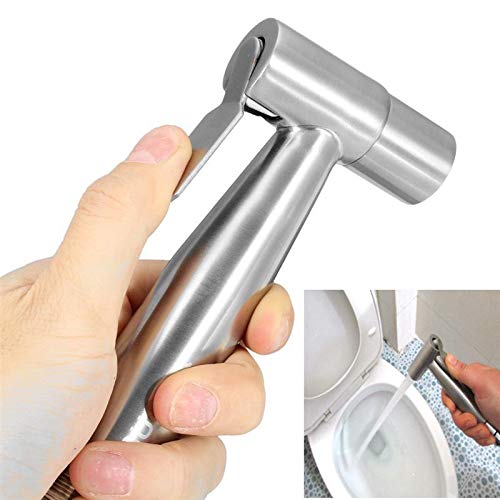 DoGeek Rociador Bidet, Bidet Sprayer Acero Inoxidable, Inodoro o Montaje en Pared, para Higiene Personal, Limpieza de Inodoro, Pañal para Bebé (Plata)