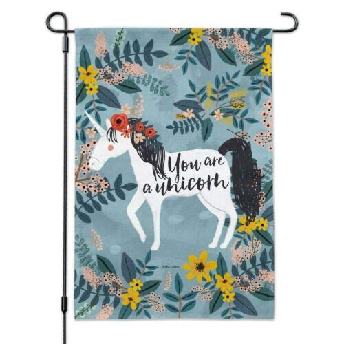 Dom576son Seasonal Garden Flag, 12 x 18 Inch Outdoor Flag, Garden Banner, You Are a Unicorn Unique Flowers Garden Yard Flag