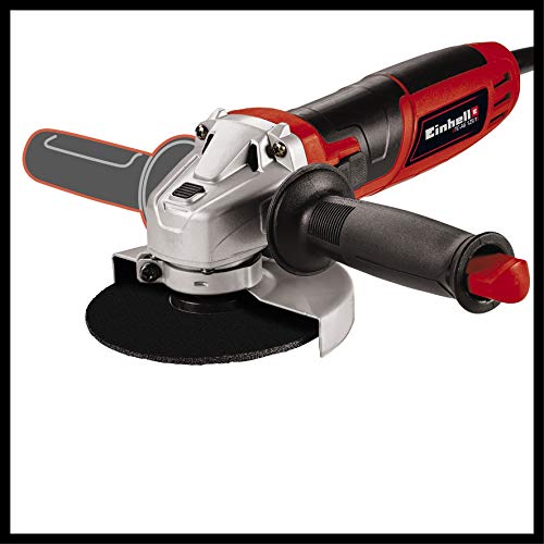 Einhell Amoladora angular TC-AG 125/1 (800 W, Ø125 mm disco, protección de los discos, bloqueo del husillo para cambiar de herramienta de manera sencilla, entrega sin disco de corte)