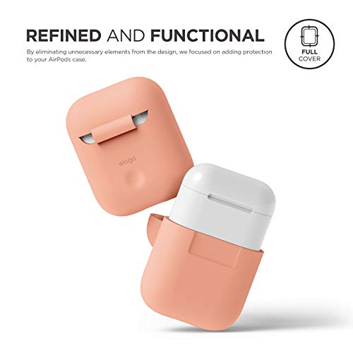 elago Funda AirPods Case Funda Premium Silicona Diseñado para Apple AirPods 1 & 2 (LED Frontal Visible) (Melocotón)