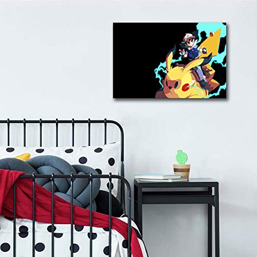 Elliot Dorothy Pokemon Anime Cartoon Wall Art Modern Home Decor Living Room Study Bedroom Canvas Prints Painting 28"x20", Stretched and Ready to Hang