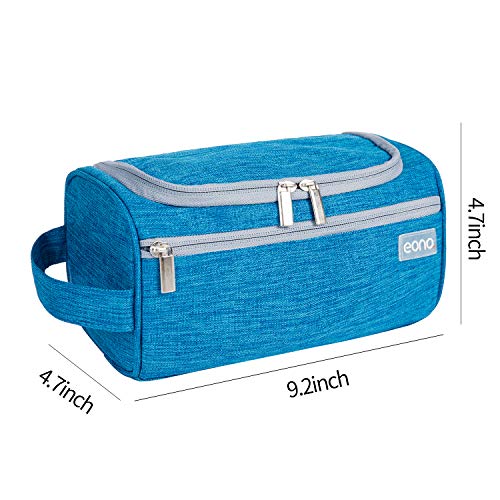 Eono by Amazon - Bolsa de Aseo Unisex, Neceser Maquillaje Grande con Gancho para Colgar, Bolso cosmético Impermeable Toiletry Bag, Wash Bag, Bolsa de Viaje y Bolsa de Lavado para Colgar, Azul