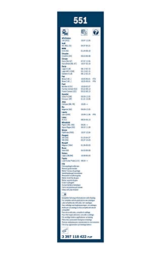 Escobilla limpiaparabrisas Bosch Twin 551, Longitud: 550mm/500mm – 1 juego para el parabrisas (frontal)