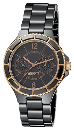 Esprit cerámica Reloj Iris Pure Black rosegeold el101332 F04