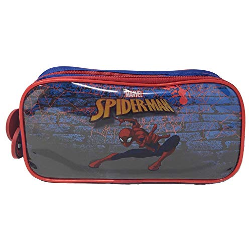 Estuche ovalado con 2 cremalleras Spiderman MC.-SP0240