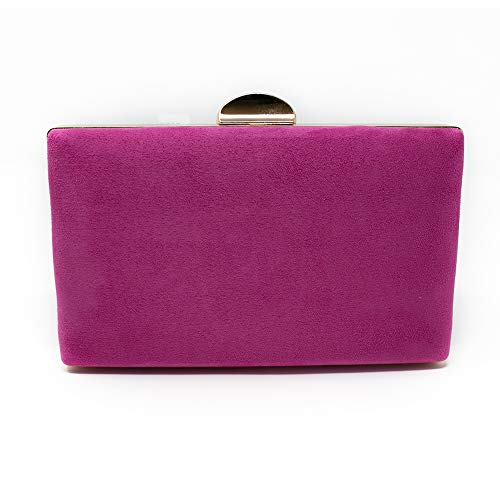 Euforia Modas - Bolso para fiesta elegante tipo clutch con correa (Fucsia)