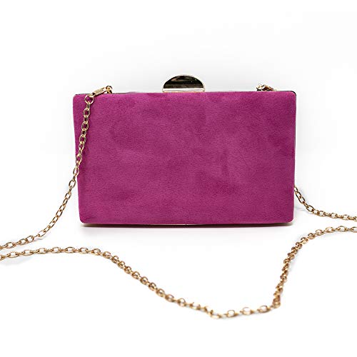 Euforia Modas - Bolso para fiesta elegante tipo clutch con correa (Fucsia)