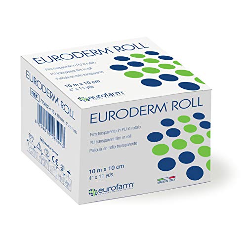 Euroderm Roll (m 10 x cm 10) Pelicula en Rollo Transparente Impermeable al Agua,Altamente Transpirable.