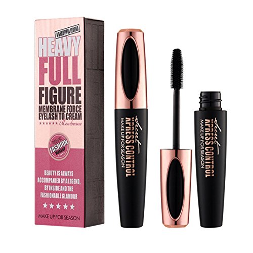 EXIU 4D Fibra de pestañas máscara de pestañas, Extra Long Lash Rímel impermeable pestañas postizas Natural negro Efecto de curling largo pestañas Fake maquillaje de larga duración