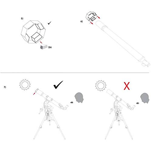 Explore Scientific Sun Catcher - Filtro Solar para Reflector de 150-165 mm y telescopio SC de 8" para observar el Sol en Blanco