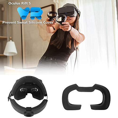 Eyglo Silicone VR Cover de la Cubierta Facial para Oculus Rift S VR Headset Resistente al Sudor Impermeable Almohadillas de Repuesto Oculus Rift S Accesorios