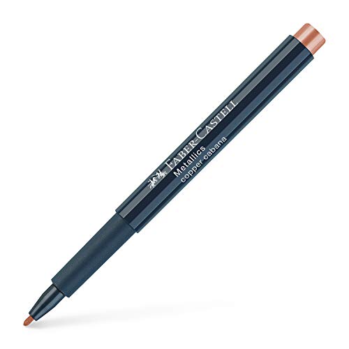 Faber-Castell 160752 - Rotulador (punta de fibra, resistente al agua, grosor de trazo de 1,5 mm, apto para muchas superficies, efecto metalizado), color bronce