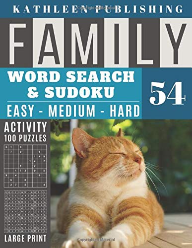 Family Word Search and Sudoku Puzzles Large Print: 100 games Activity Book | WordSearch | Sudoku - Easy - Medium and Hard for Beginner to Expert Level ... | Made in USA Vol.54 (Family activity book)