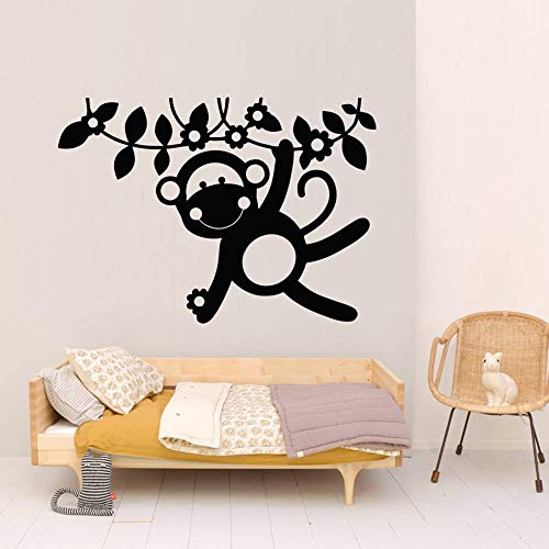 fancjj Tatuajes de Pared Niños Dormitorio Árbol Mono Flor Decoración para el hogar Encantador vivero Aula Tatuajes de Pared Vinilo Pegatinas de Pared extraíble