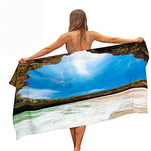 Fansu Toalla de Playa de Microfibra, Grande Rectangular Anti Arena Secado Rápido Toalla,Impresión a Una Cara Manta para Piscina de Viaje, Playa,Yoga, Mujeres, Hombres (150x180cm,Xanadu)