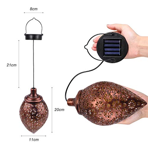 Farolillos Solares Exterior Jardin, Linterna Solar Luces Blancas, Lampara Solar Exterior Led Impermeable, Luces Solares Decoración para  Patio Jardín Césped