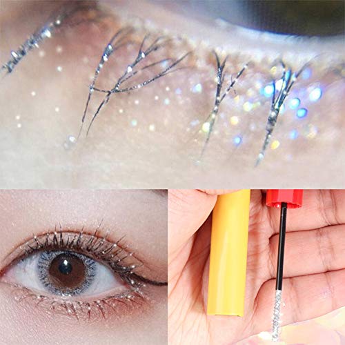 Fiber Eyelash Mascara, Rímel Impermeable, Rímel brillante como un diamante, Impermeable y duradero, Maquillaje de Ojos Largo y Encantador