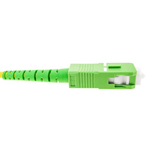 Fiber óptica cable SC / APC a SC / APC monomodo simplex 9/125, Compatible con Orange, Movistar, Vodafone y Jazztel