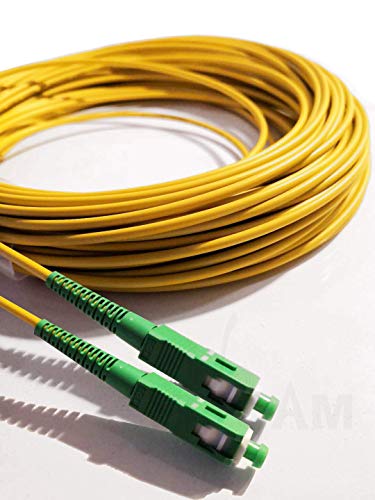 Fiber óptica cable SC / APC a SC / APC monomodo simplex 9/125, Compatible con Orange, Movistar, Vodafone y Jazztel