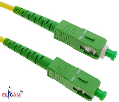 Fiber óptica cable SC / APC a SC / APC monomodo simplex 9/125, Compatible con Orange, Movistar, Vodafone y Jazztel