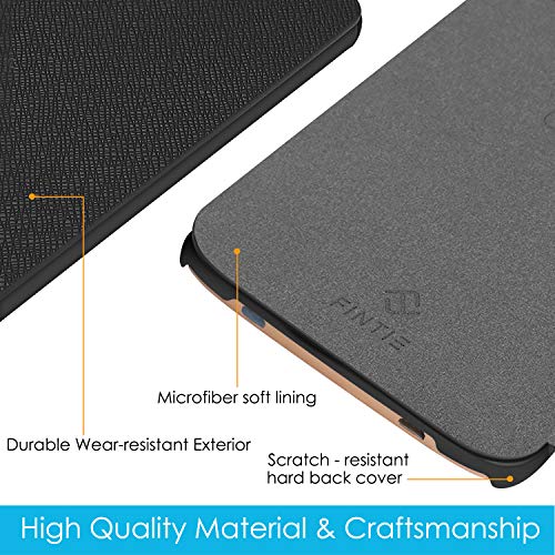 Fintie Funda Compatible con Pocketbook Touch HD 3/Touch Lux 4/Basic Lux 2/Color (2020) e-Book Reader de 6"- Súper Delgada y Ligera Carcasa con Auto-Reposo/Activación, Negro