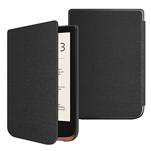 Fintie Funda Compatible con Pocketbook Touch HD 3/Touch Lux 4/Basic Lux 2/Color (2020) e-Book Reader de 6"- Súper Delgada y Ligera Carcasa con Auto-Reposo/Activación, Negro