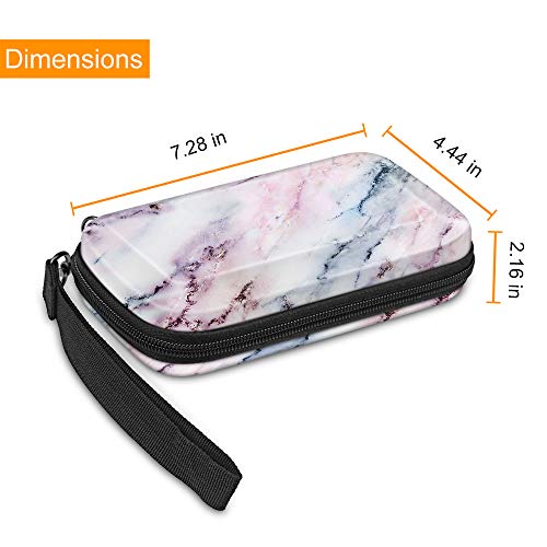 Fintie Funda Portátil para Nintendo 2DS XL / 3DS XL / 3DS / 3DS LL - Estuche para Viaje Bolsa de Transporte para la Consola con Ranuras para Tarjeta de Juego y Bolsillo Interno, Mármol Rosa