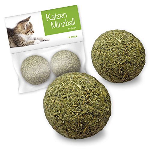 Forck Bola de Menta de Juguete para Gatos 2 Piezas, Nuestras Bolas de Menta consisten en 100% de Hierba gatera Natural | Empleo y Juego para Gatos