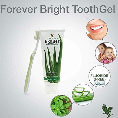 Forever living bright toothgel pasta de dientes de gel de aloe vera et con los propóleos de abeja sabor a menta blanqueadora natural sin fluor.