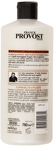 Franck Provost Expert Reparation+ - Acondicionador profesional para cabello dañado y frágil, 750 ml, 6 unidades