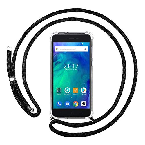 Funda Colgante Transparente para Xiaomi Redmi Go con Cordon Negro