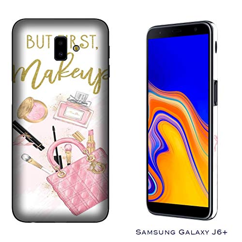 Funda Galaxy J6+ | J6 Plus (2018) Carcasa Samsung Galaxy J6+ | J6 Plus (2018) amo el maquillaje antes del truco / Cubierta Imprimir también en los lados / Cover Antideslizante Antideslizante Antiara�